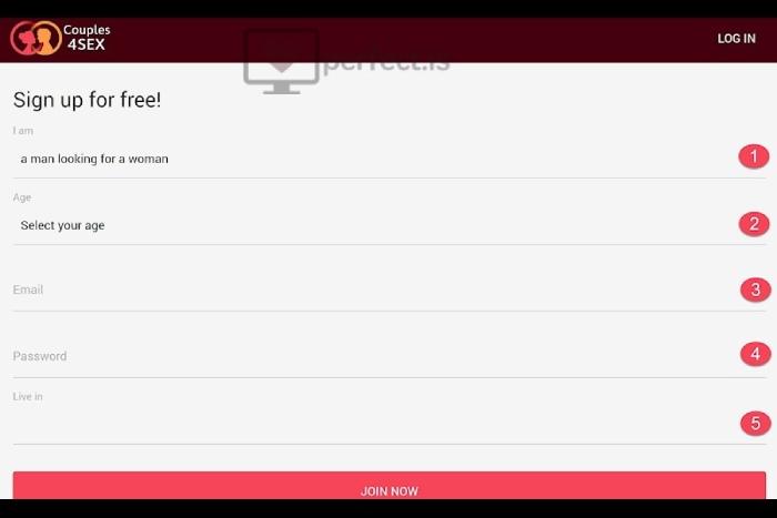 Signing Up at Couples4sex .com