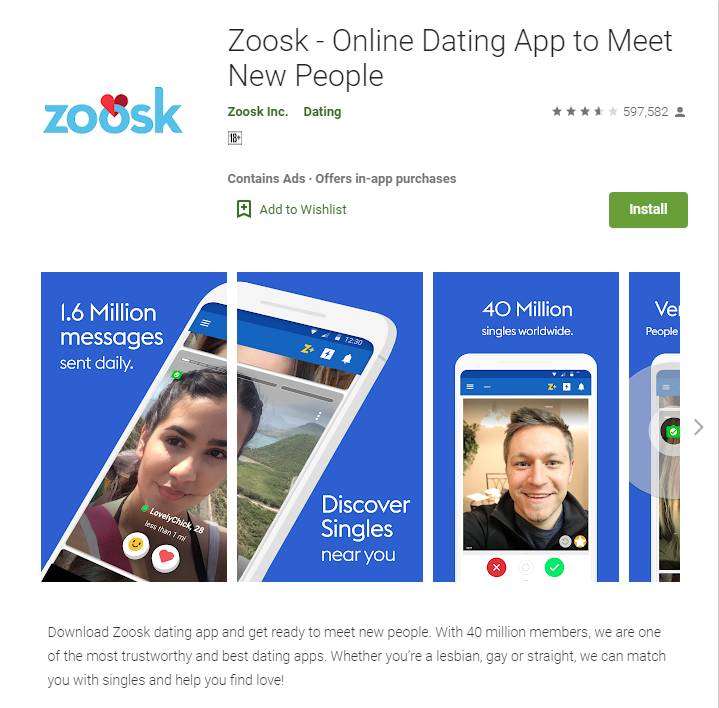 zoosk rating by google play